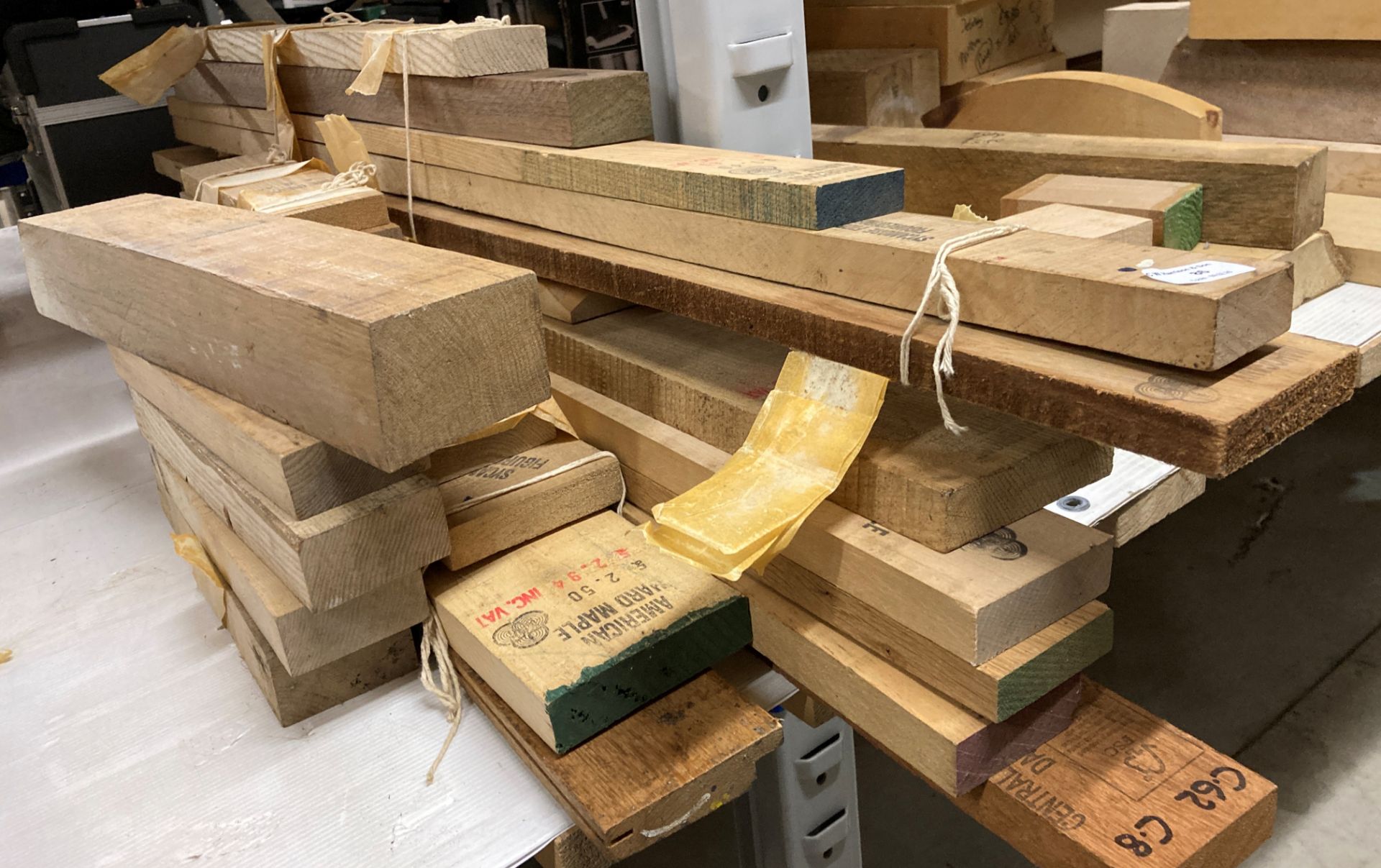 Contents to 2 x stacks of lengths of American hard maple, American ...