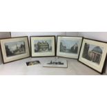 Six items including four Kilby framed Wakefield prints 32 x 27cm,