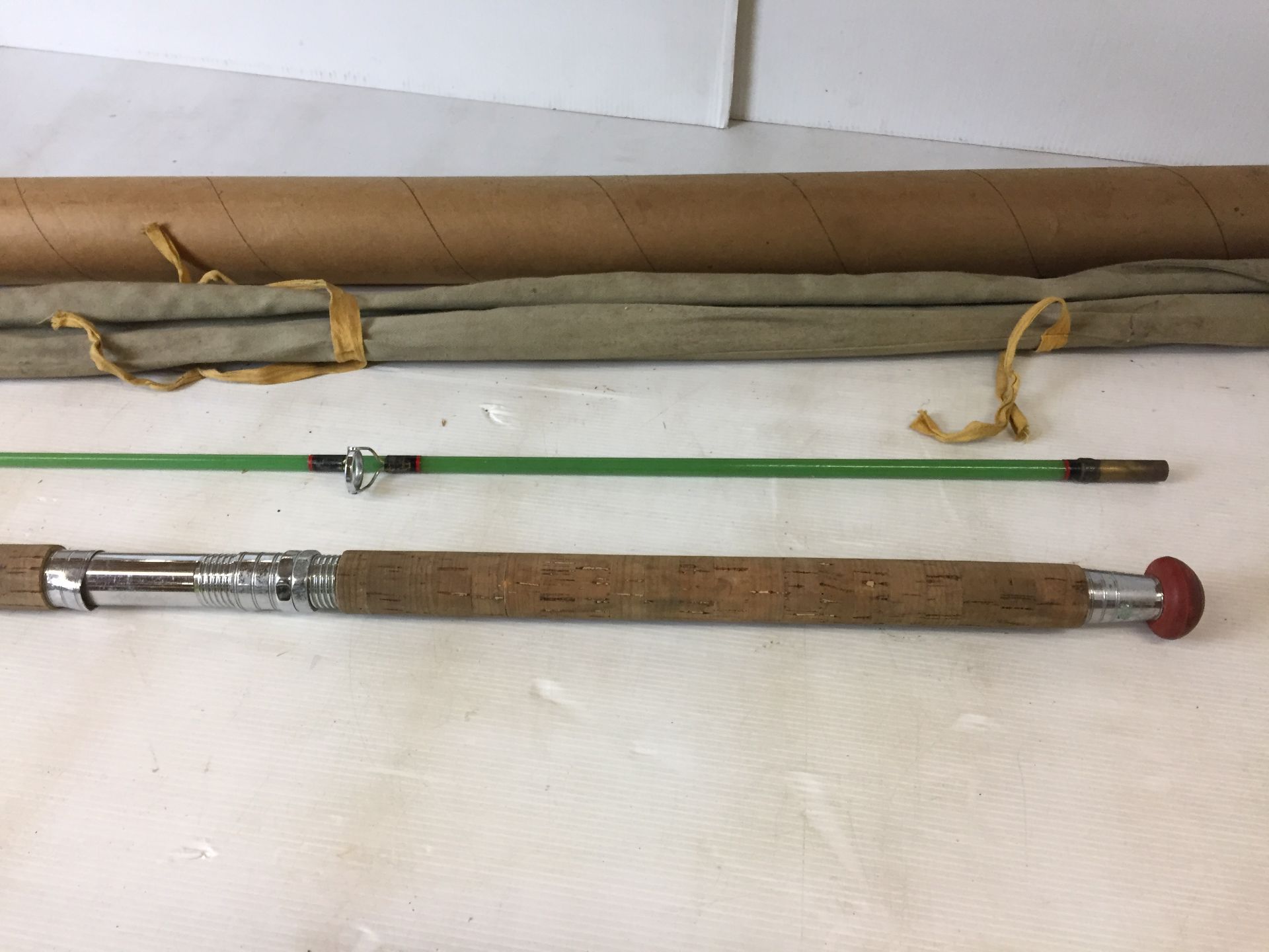 A Milbro Albatross F175/2-8Ft Sol-Glass fishing rod and canvas bag (in cardboard tube CWH Ref: N06) - Image 5 of 5