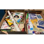 Football programmes and ephemera - approximately ninety football programmes (one tray) and a large