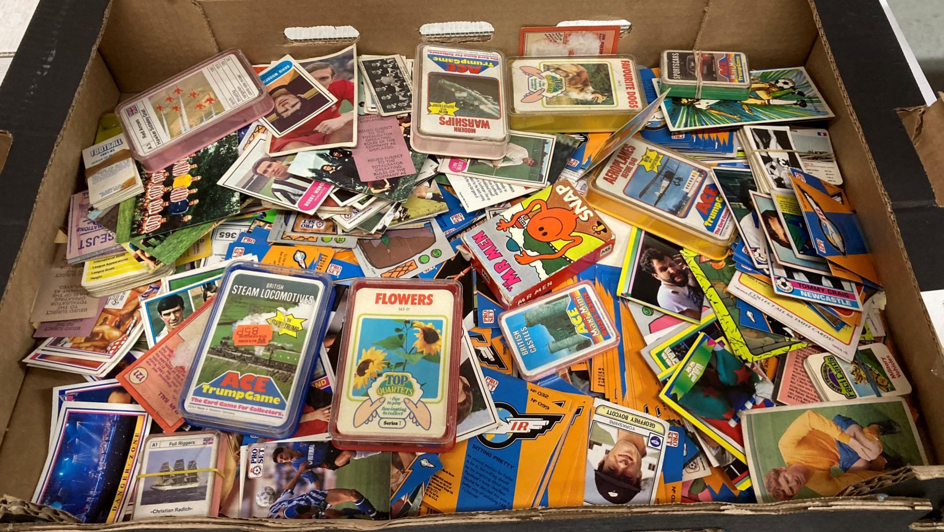 A large lot of trade and gum cards - football, Thunderbirds, Top Trumps,