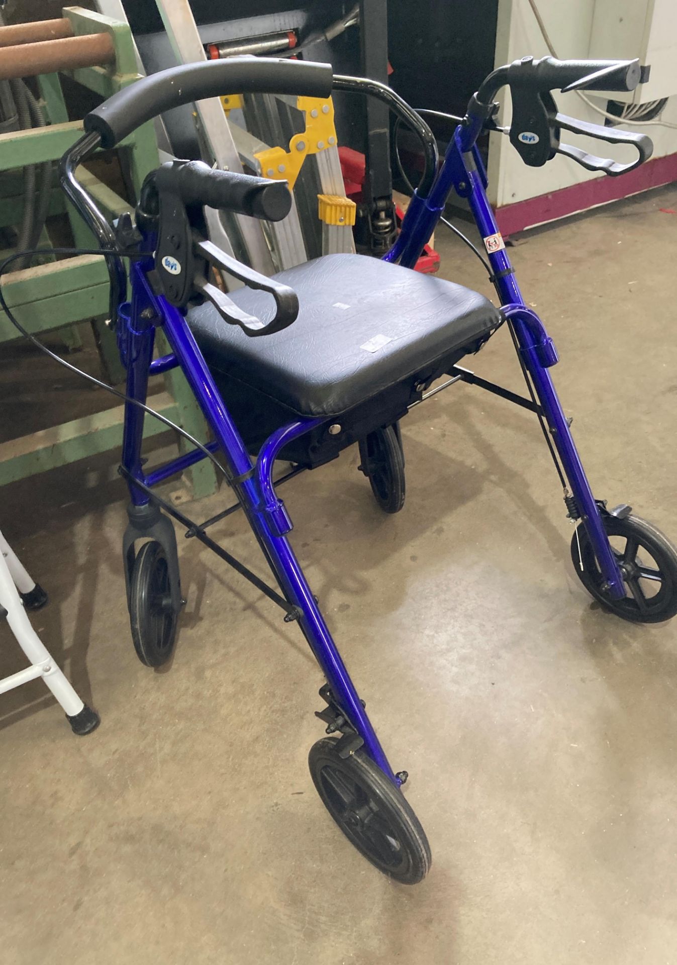 A Days blue metal four wheel mobility walker (CWH Ref: DT) - Image 2 of 2