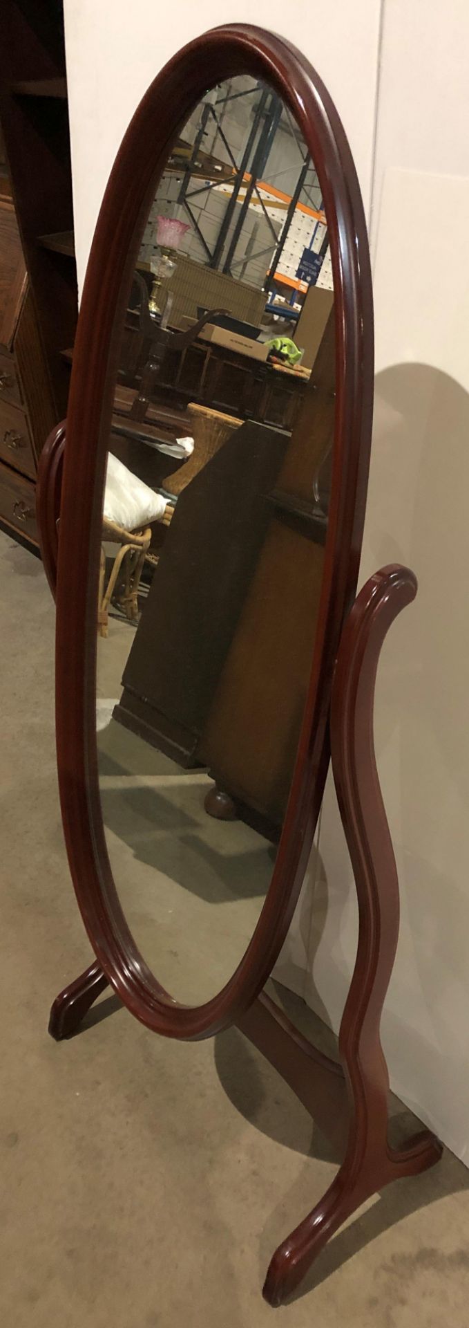 A P J Simonyx mahogany-finish cheval mirror, - Image 2 of 3
