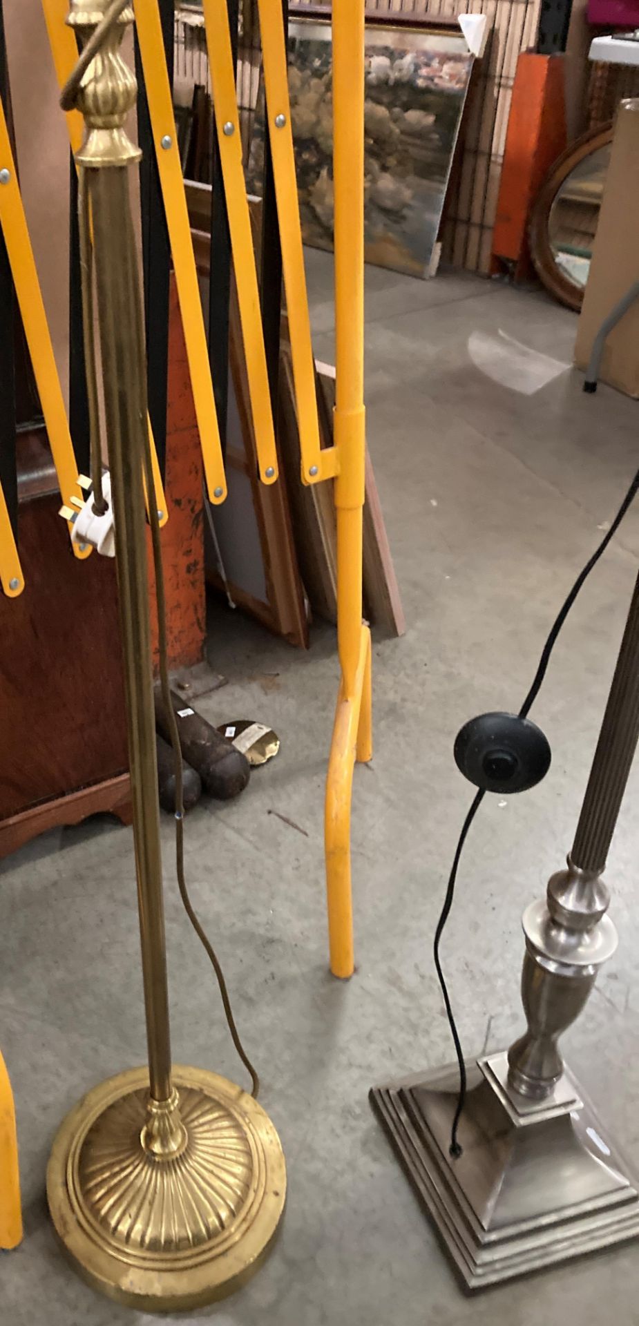 Two standard lamps; one brass, - Image 3 of 3