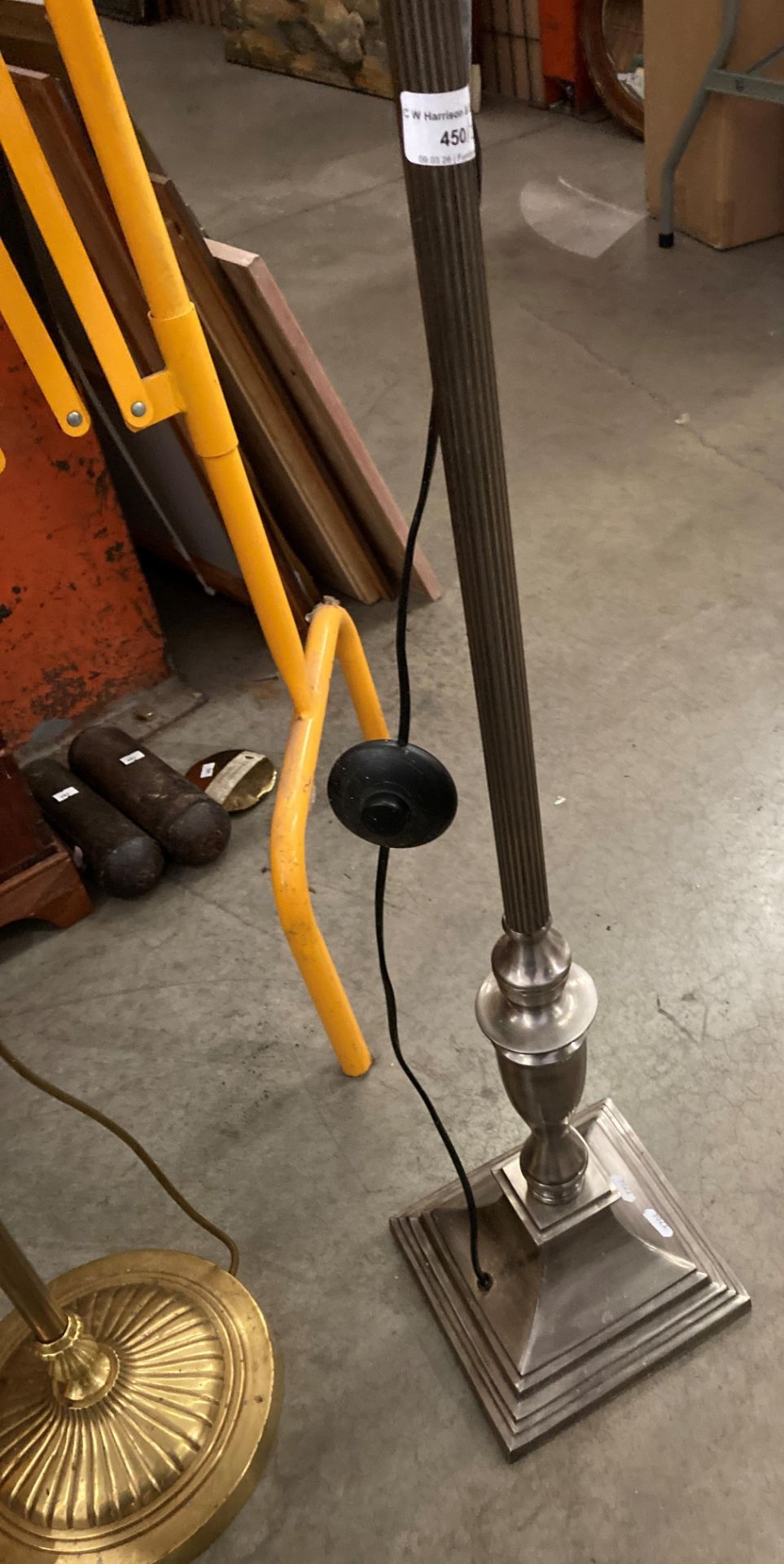Two standard lamps; one brass, - Image 2 of 3