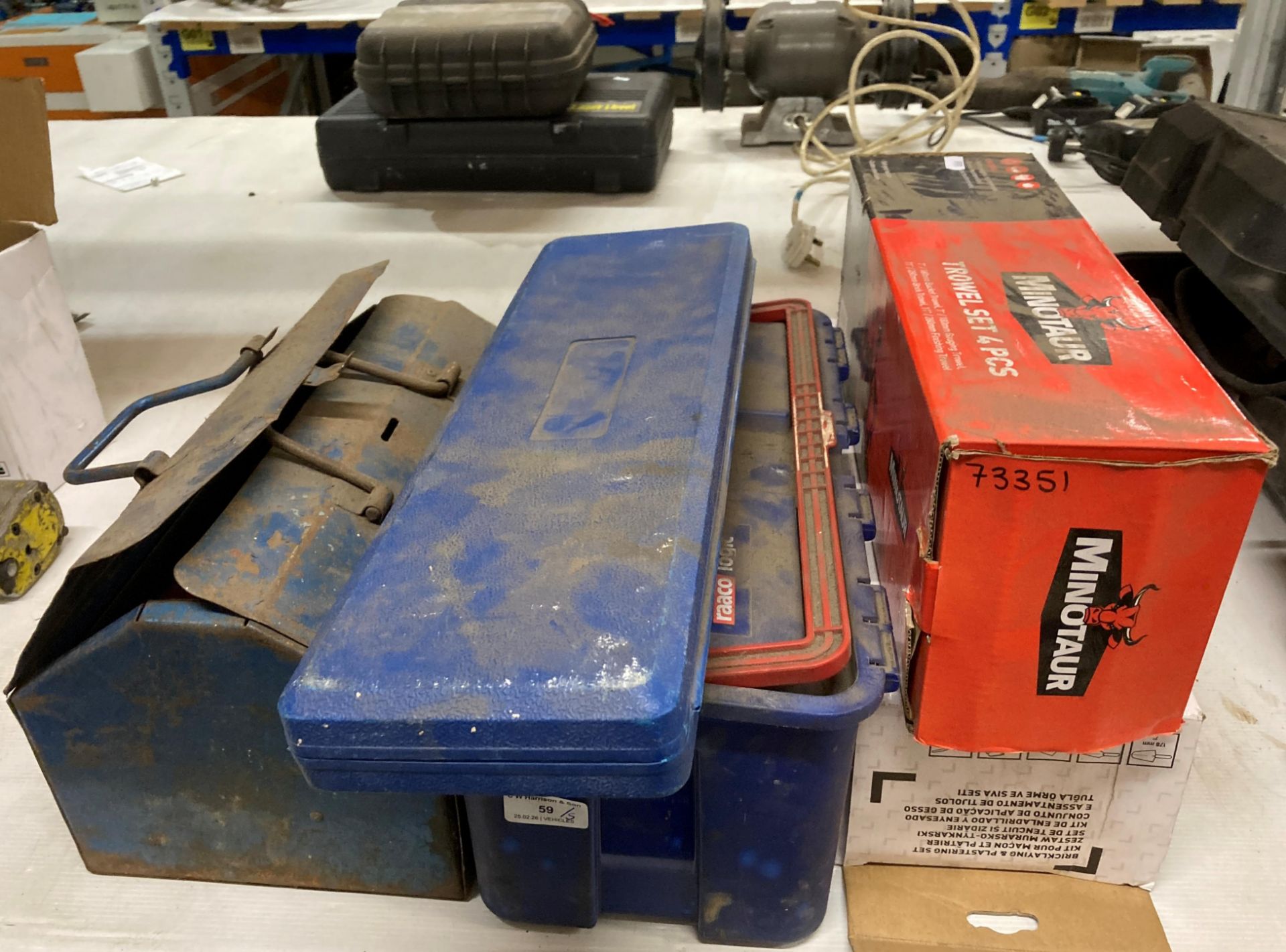 Contents to two tool boxes and two boxes to include large quantity of assorted spanners,