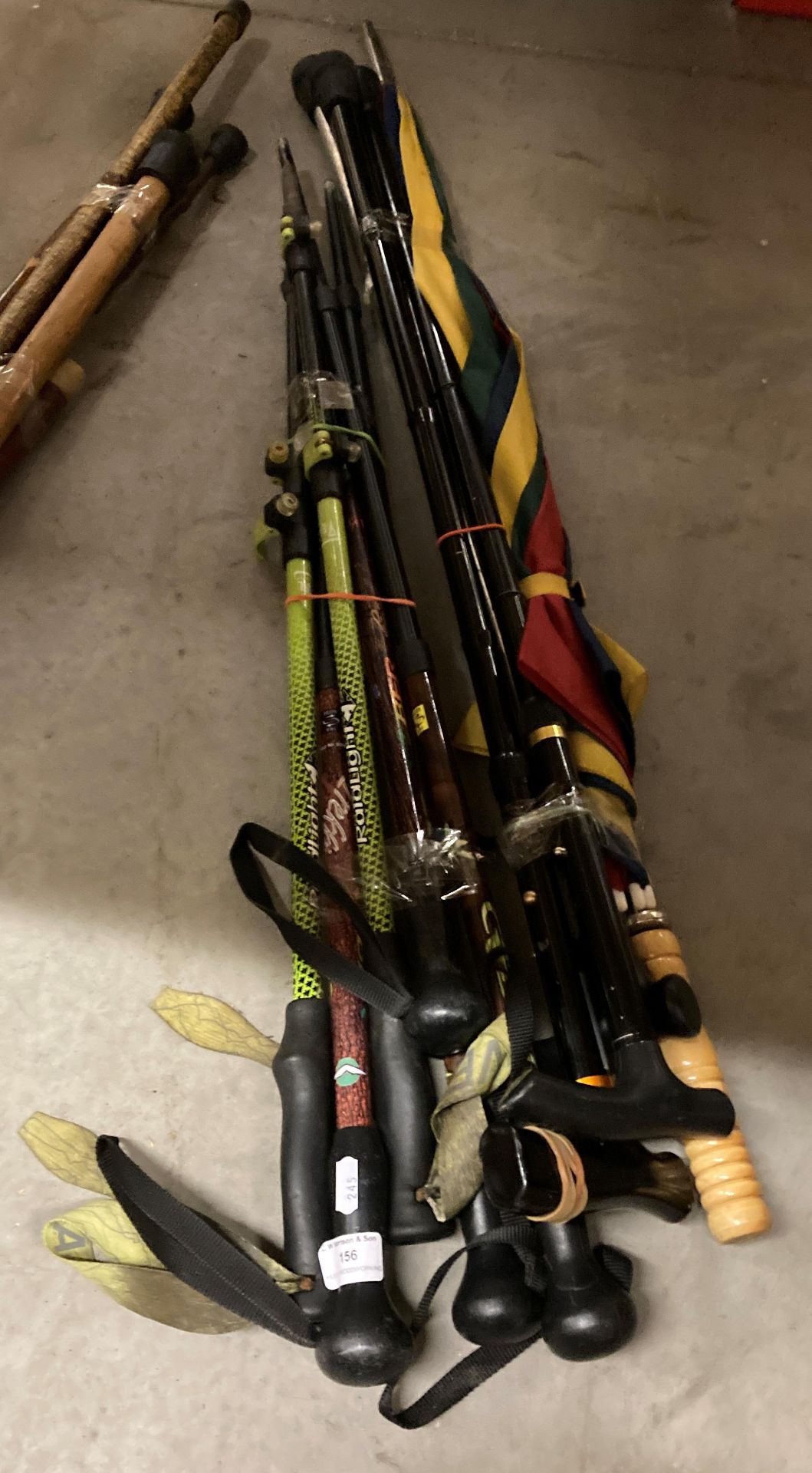 Assorted walking sticks and an umbrella (CWH Ref: T03F)