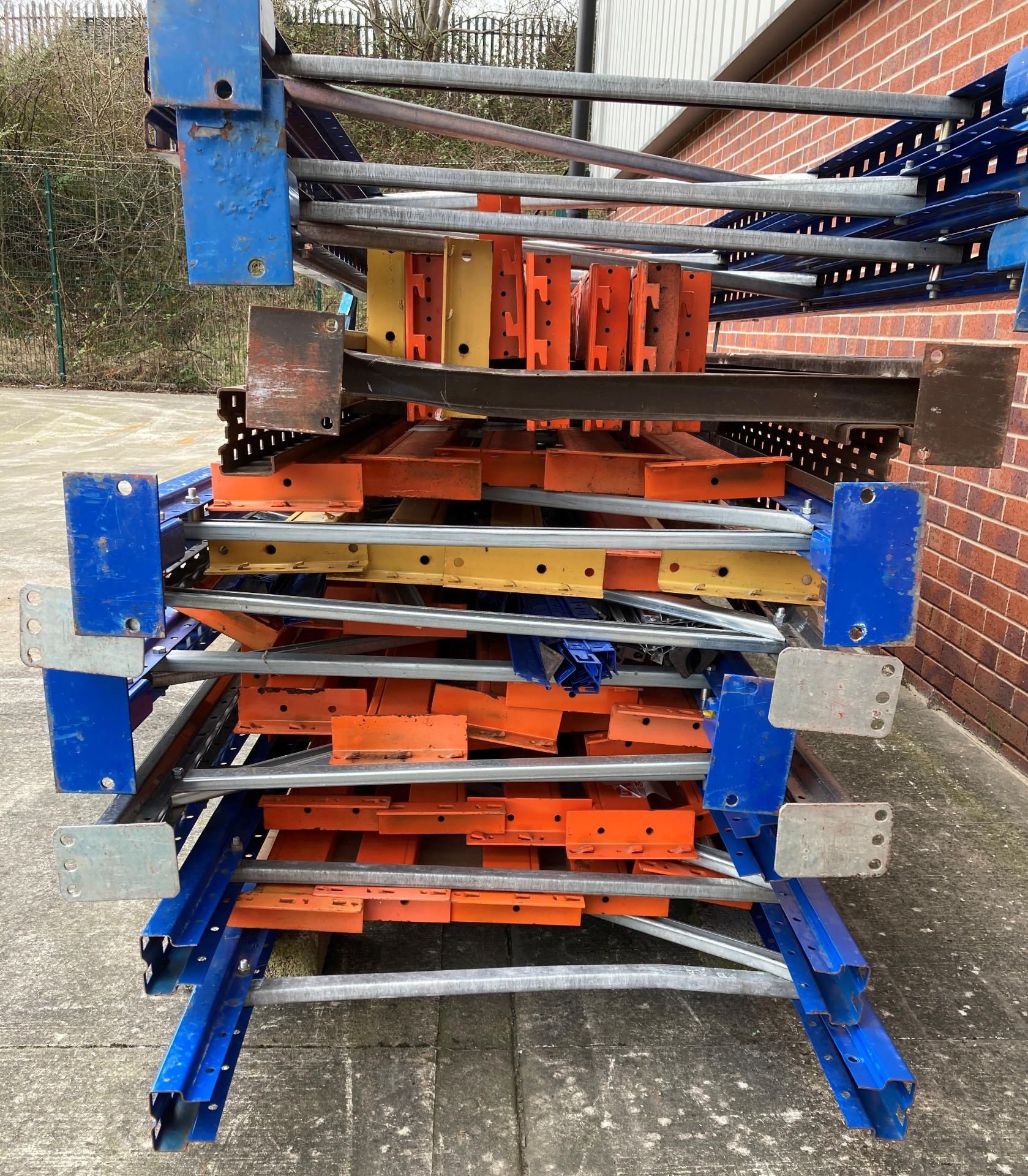 Nwsga Racking Frame A quantity of warehouse racking including 'H' frames/uprights (size ...