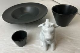 Contents to 22 x boxes; a quantity of graphite pasta bowls, 11.