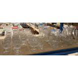 Waterford Crystal wine and spirit glasses and a quantity of glass vases, etc.