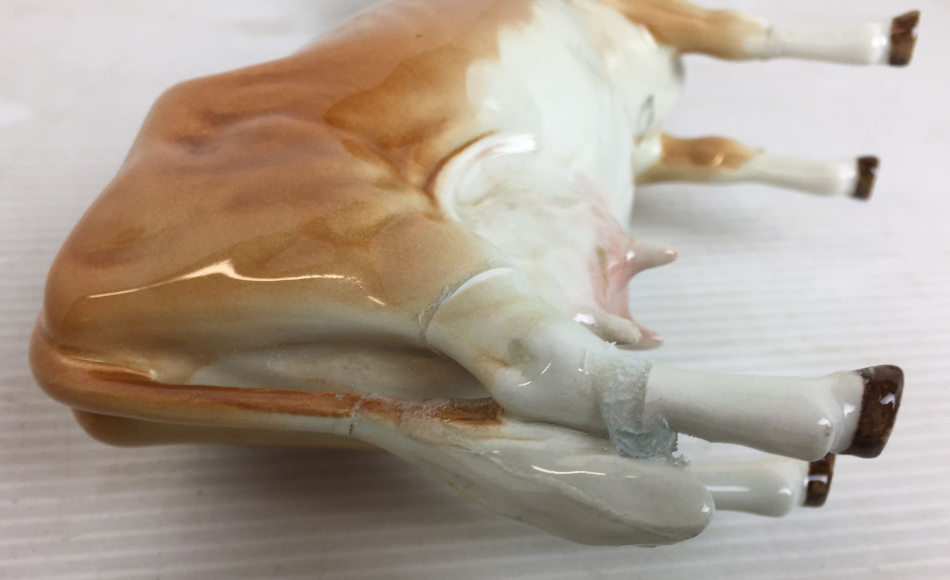 Four items including three Beswick animals including bay prancing stallion19cm high (repair to - Image 11 of 14