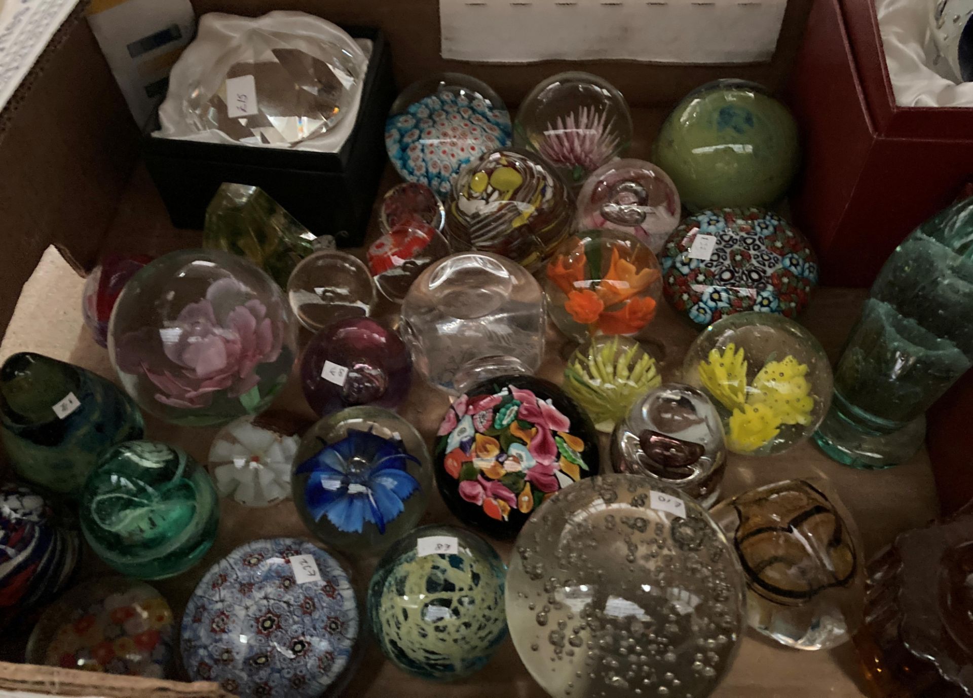 Contents to box; thirty-five assorted glass paperweights including a Royal Crest 'Mars in Box', - Image 2 of 3