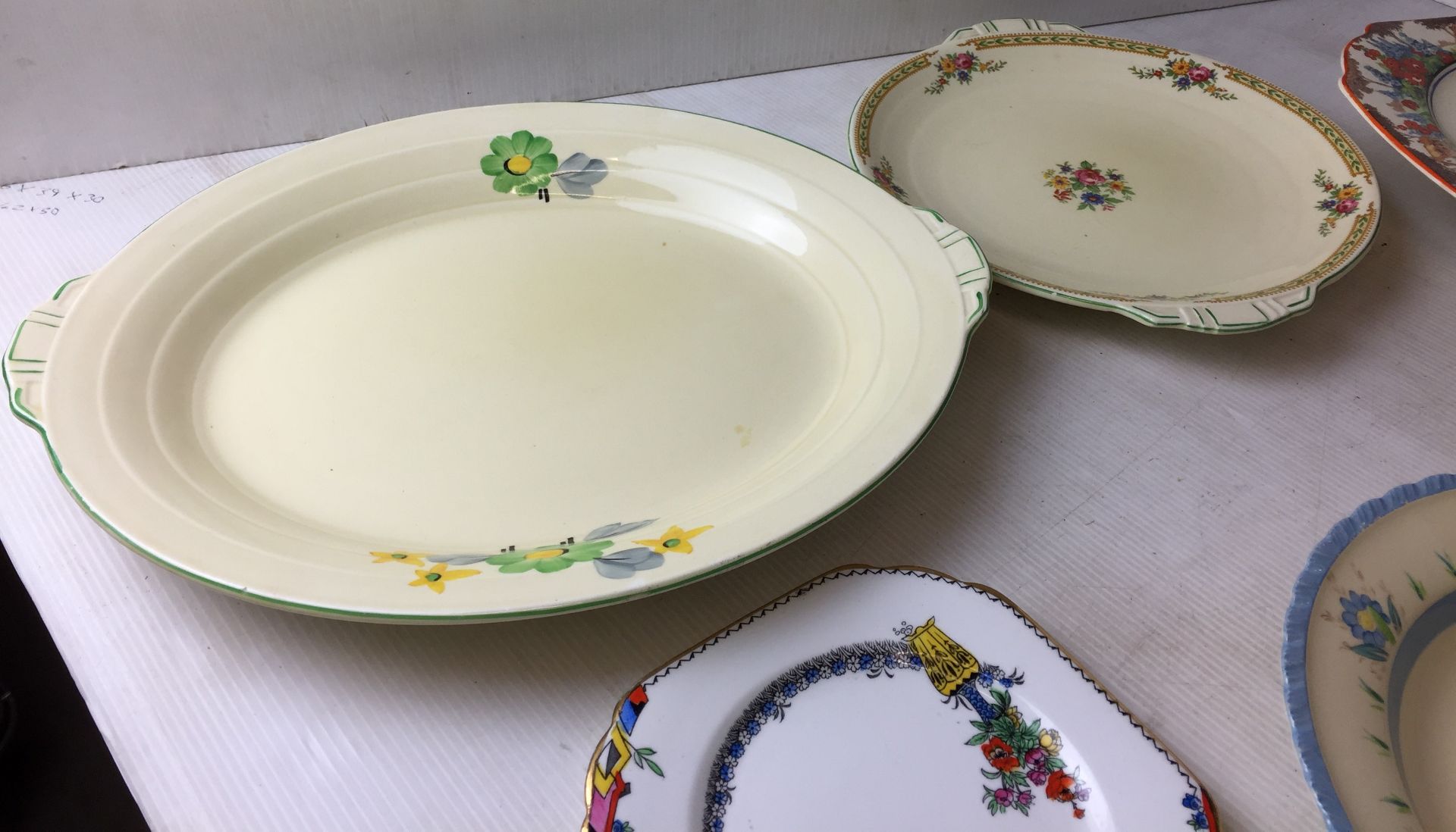 Fifty-eight items including thirteen pieces of C & E Norvile Ware flower and leaf decorated - Image 10 of 12