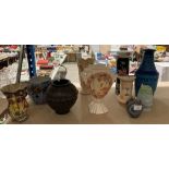A blue patterned West German vase, pattern no BAY606-30, 30cm high,