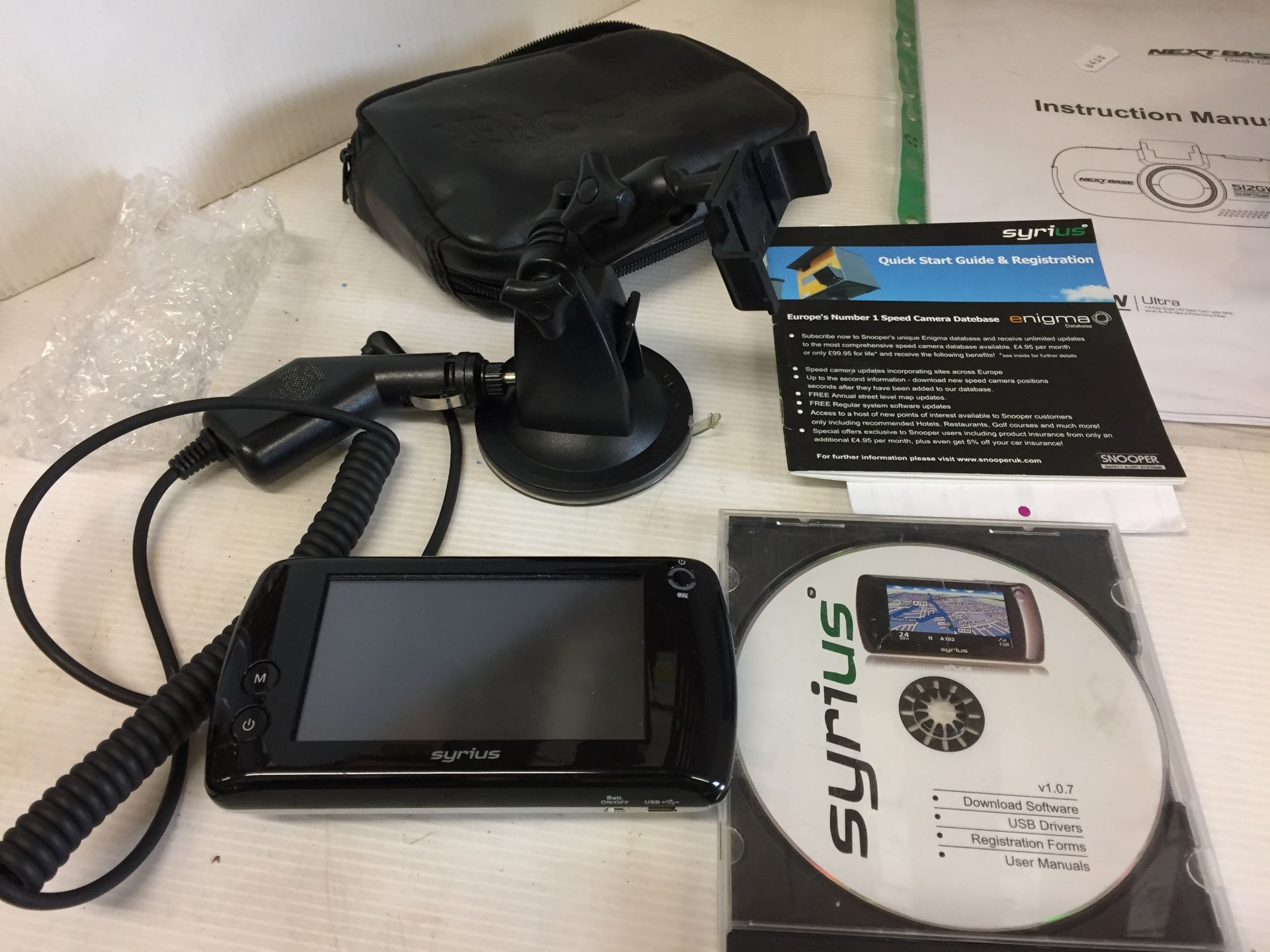 Three items including Snooper Syrius 500 Satnav with case, CD, instructions, mount and car charger, - Image 2 of 4