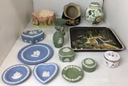Fourteen items including Sylvac Pixie and Rabbit bowl 18cm diameter, Denby Bakewell salt pig,