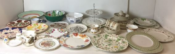 Forty-six items including seventeen pieces of Autumn Leaves tea/dinner service,