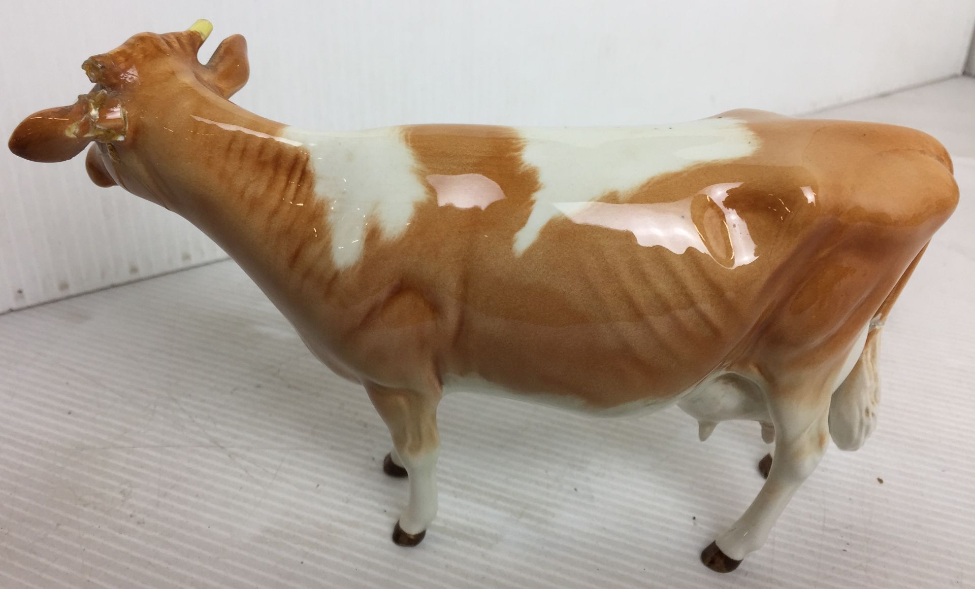 Four items including three Beswick animals including bay prancing stallion19cm high (repair to - Image 9 of 14