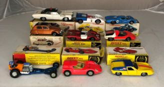 Nine boxed Dinky Toys 'Speedwheels', including No.251 USA Police Car, No.228 Super Spinter, No.