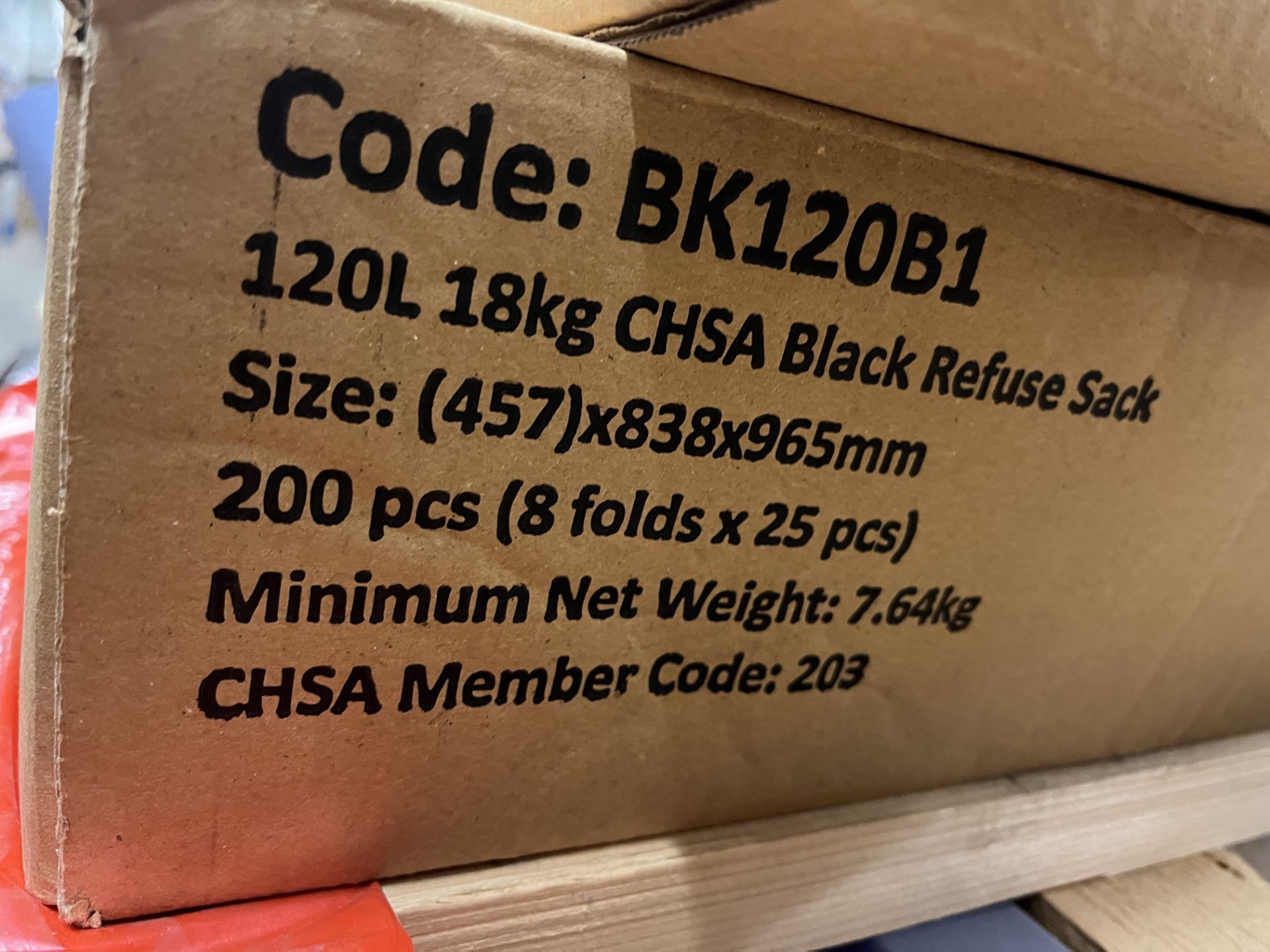 10 x boxes of 120 litre black refuse sac - Image 2 of 5