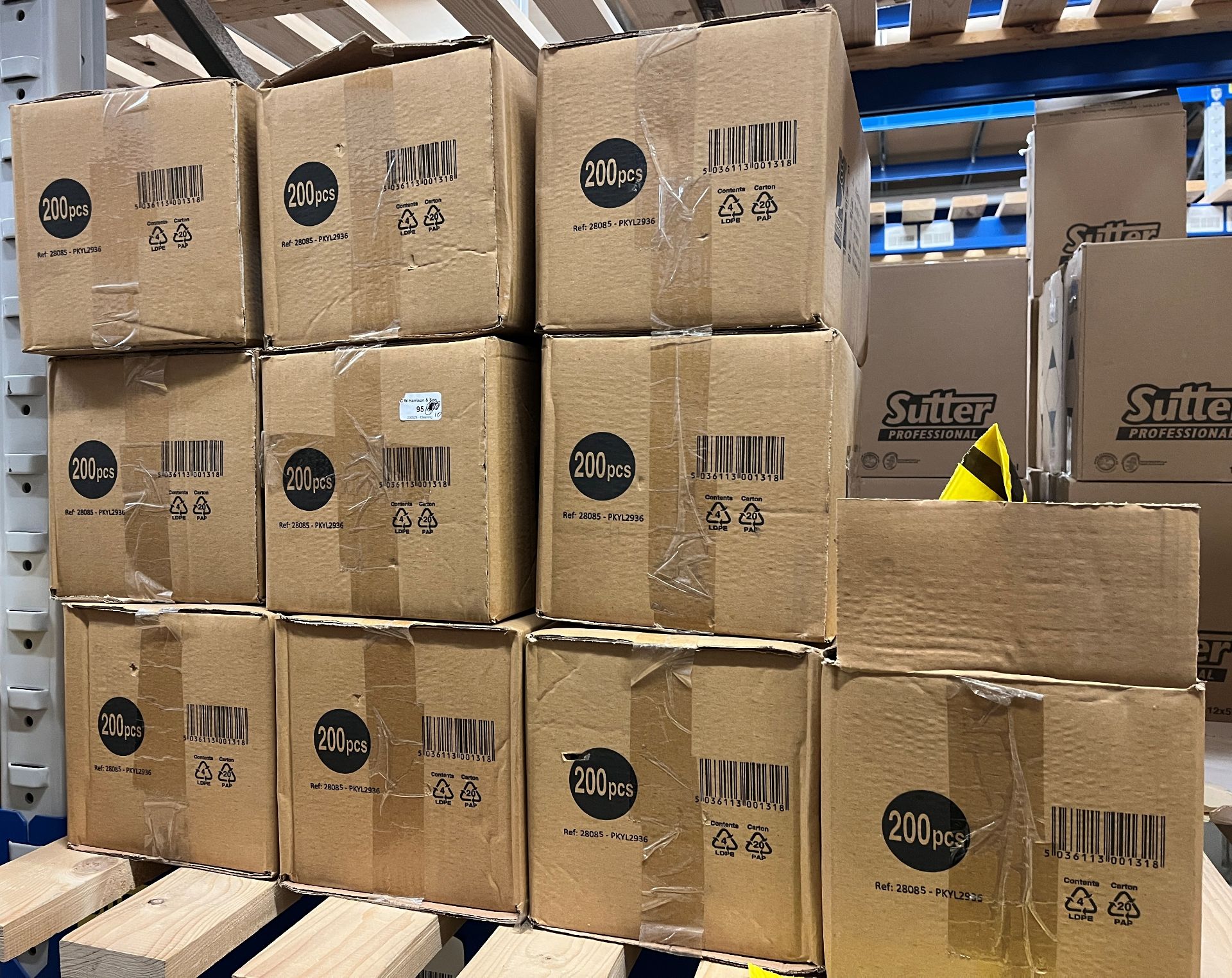 11 x boxes of 200 8L 15Kg CHSA yellow ti