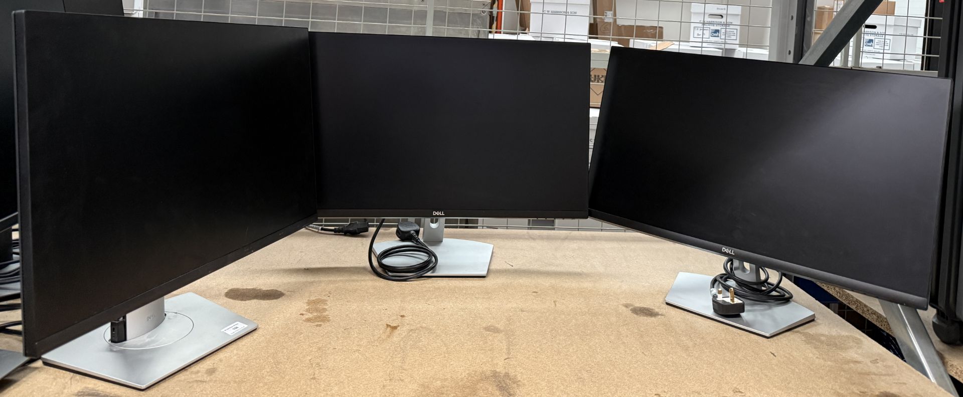 2 x Dell 27" computer monitors models S2721H and 1 x Dell 27" computer moniter model P2722H,