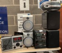 Pair of Phillips Hi-Fi speakers, Morphy Richards Hi-Fi system,