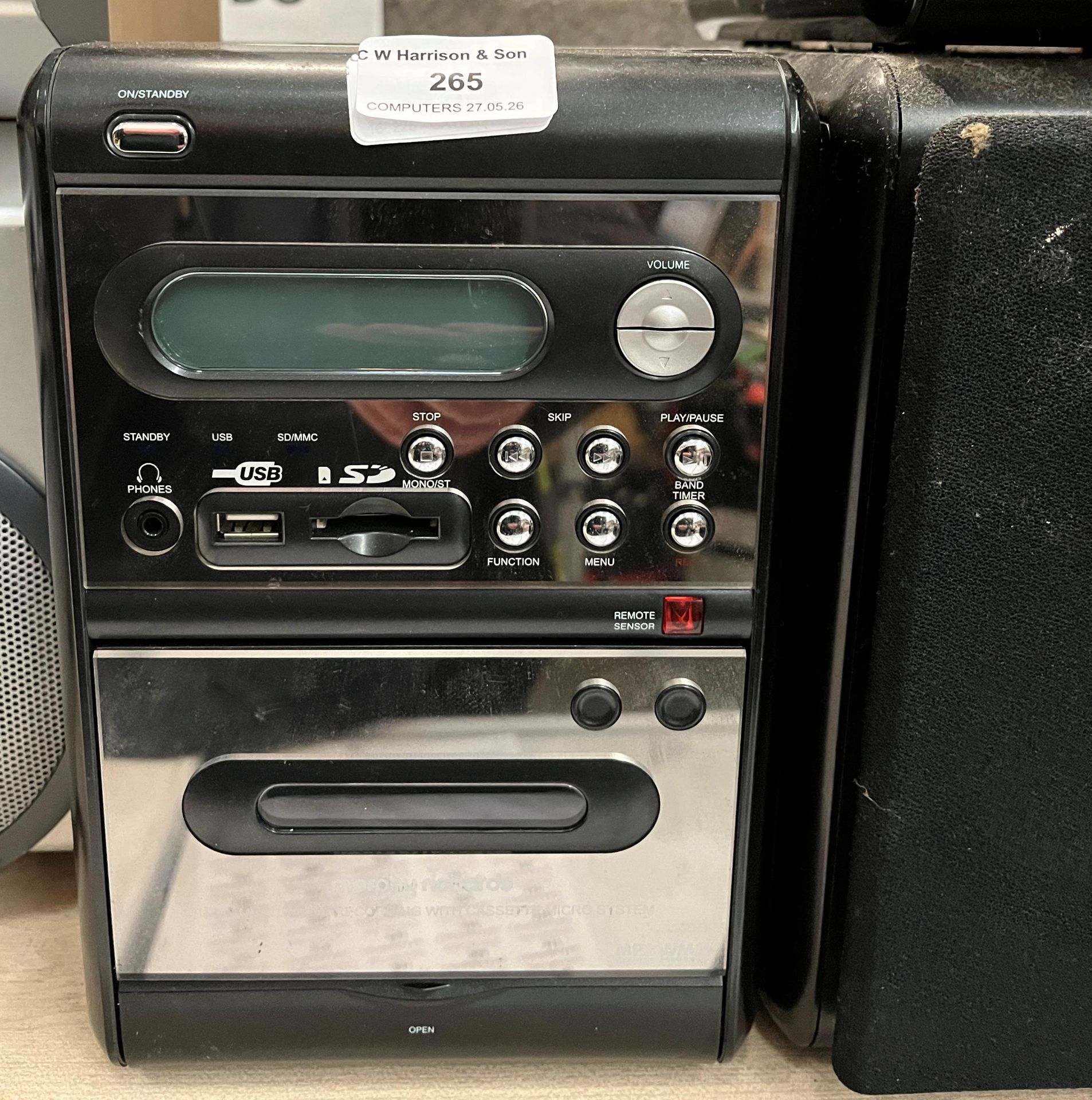 Pair of Phillips Hi-Fi speakers, Morphy Richards Hi-Fi system, - Image 2 of 4