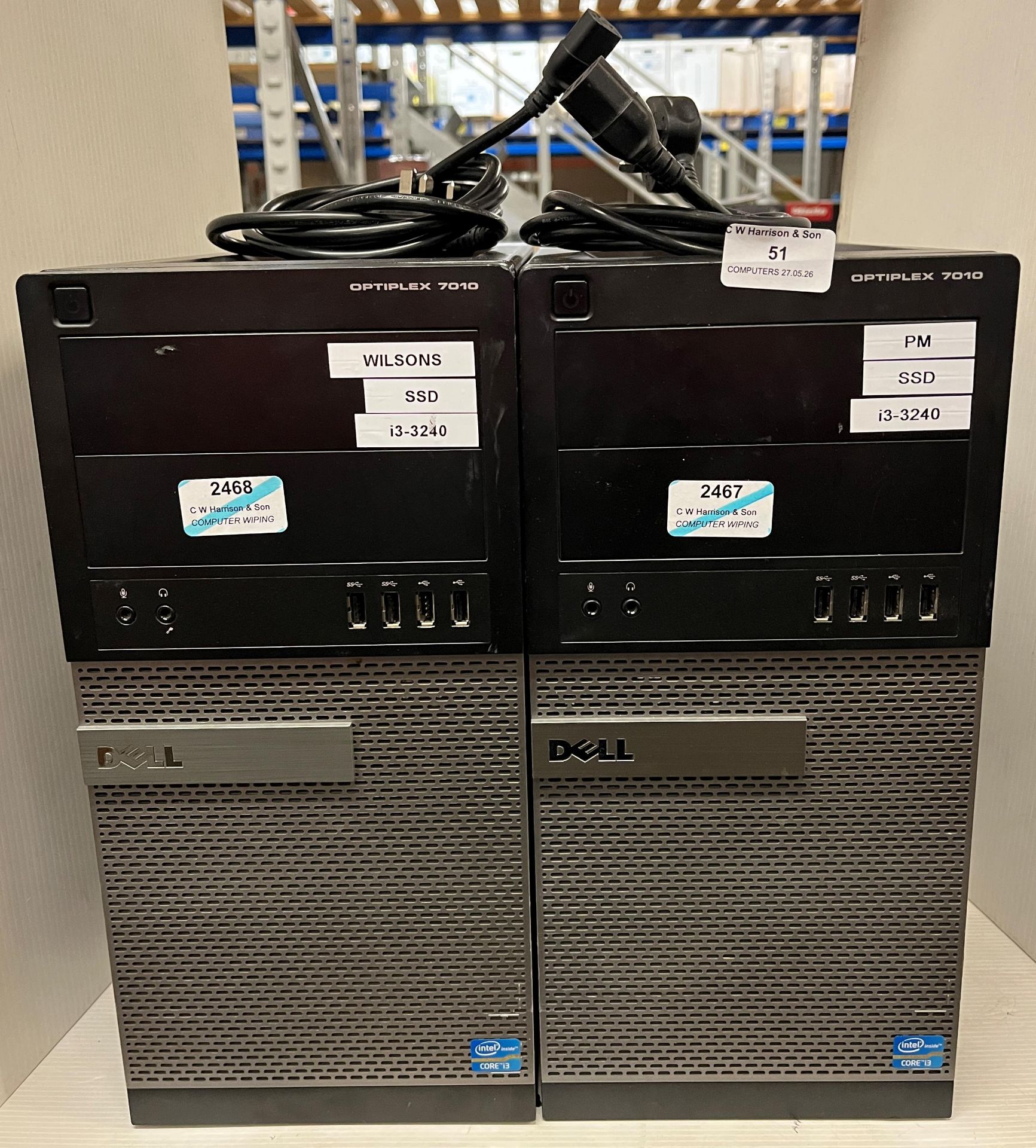 2 x Dell Optiplex 7010 desktop computers (both have had a bios test and have i3-3240 CPU 4GB RAM