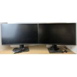 2 x Dell 27" computer monitors models P2719H complete with power leads (CWH Ref: AA02)