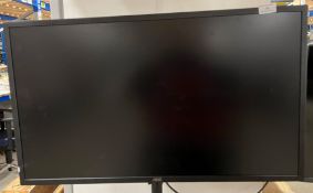 AOC 32" HDMI computer monitor on an adjustable black metal stand,