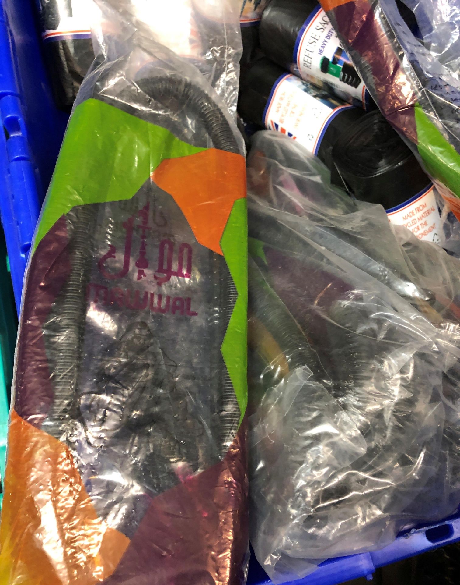 Contents to two crates including duct tape, masking tape, clear tape, rolls of black bin bags, - Image 4 of 5