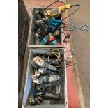 10 x assorted 240v power tools including DeWalt DW496 grinder, Duplex Tools G3L sheet metal cutter,