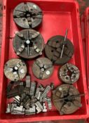 7 x assorted chucks including 3 & 4 jaw by Burnerd Cat No.1540-91601, Pratt Burnerd Cat No.