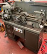 1 x Boxford Aud 5 inch Lathe with three jaw chuck (3 phase - no power cable) and emergency foot