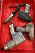 5 x assorted pneumatic power tools - 3 x assorted impact wrenches by Britool etc,