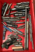 Contents to tray - assorted milling and lathe tooling, drilling,