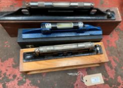 3 x assorted engineers machinist levels including a Starrett 18", Moore & Wright 12¼",