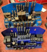 2 x milling machine clamp set in stands