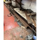 Contents to floor under wall bench - large quantity of assorted lengths of metal/steel,