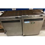 2 x Foster stainless steel undercounter commercial fridges 240v 1 has no main cable and 1 failed