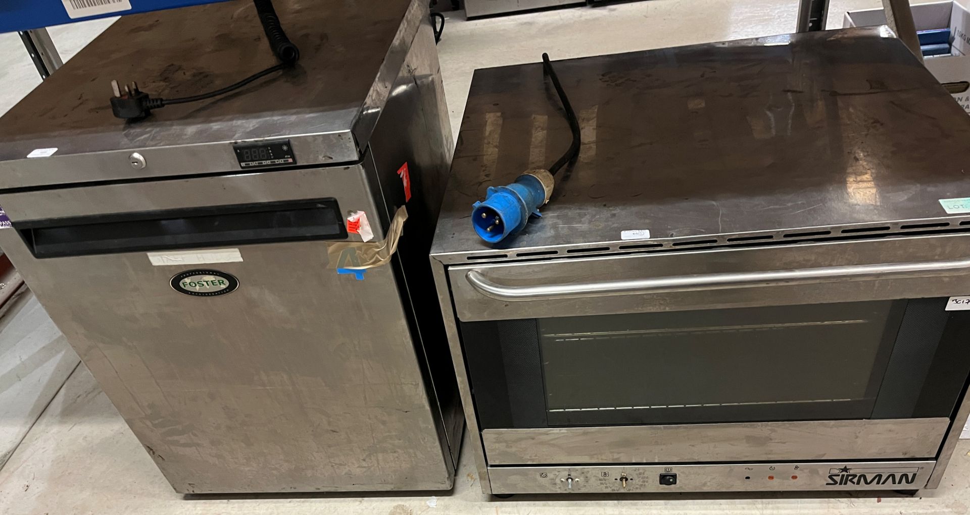 2 x items - a stainless steel under counter commercial fridge 240v (failed visual check) and a