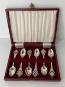 A Limited Edition silver hallmark Wedgwood Churchill Mint 1977 'The Queens of Jubilee' set of six