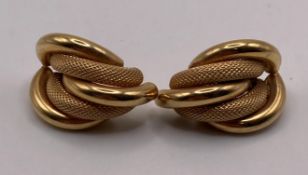 A pair of 9ct gold 375 earrings, approximate weight: 3.