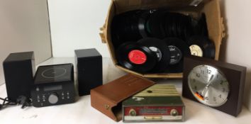 Four items - box containing large quantity of 45rpm singles of popular music (without sleeves),