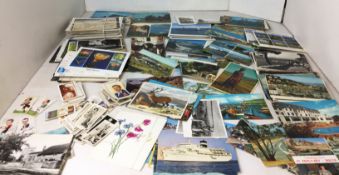 Postcards and cigarette cards - cigarette cards for cricketers in the 1930s, rugby internationals,