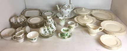 Seventy plus items - twenty-two pieces of Wedgwood Santa Clara green vine decorated tea service,