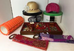 Thirty plus items - part Chanel Cristalle perfume, Philip Somerville ladies rose-trimmed straw hat,