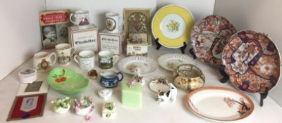 Twenty-eight items including two Foley for T Goode & Co mugs Lord Worsley 1887-1914 21st birthday