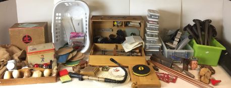 Fifty plus items - Zellweger Uster calibration equipment in wooden box,